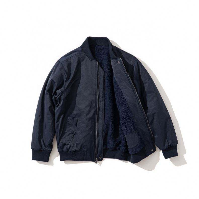 OEM-produsent Tilpasset standkrage for menn Uformelt lammedun baseballjakke