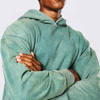 OEM v&yacute;robce na zak&aacute;zku Vysok&aacute; kvalita Oversized Plain Heavyweight Siln&yacute; zelen&yacute; Vintage sepran&yacute; svetr s kapuc&iacute;