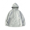 Hoodie Tersuai Pengeluar OEM Warna Pepejal Stereo Pullover Longgar Poket Besar