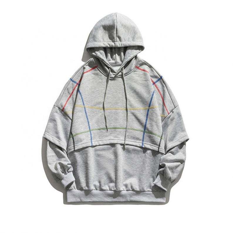 Sweat &agrave; capuche pour hommes, fabricant OEM, Logo personnalis&eacute;, vente en gros, nouveau Style d&eacute;truit, ourlet coup&eacute;, Hip Hop, trou cass&eacute;, sweat &agrave; capuche de styliste