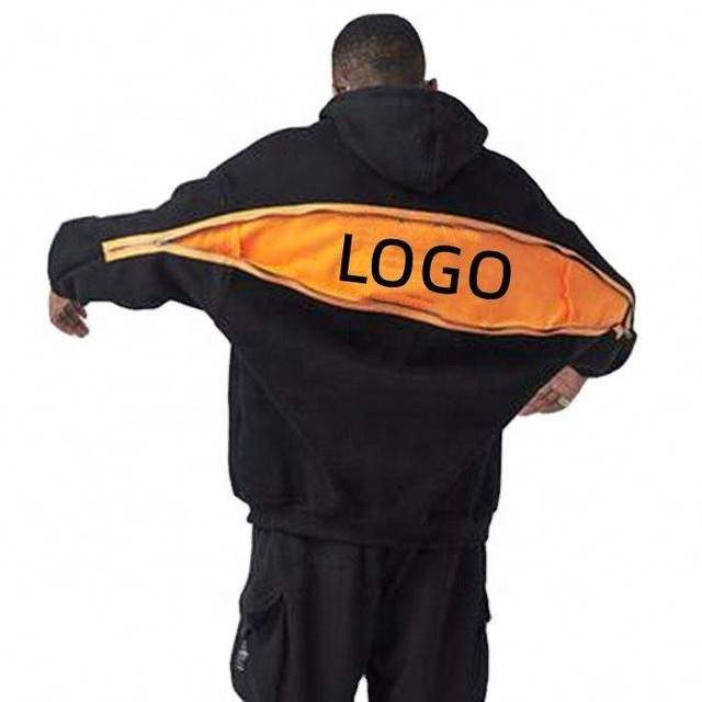 OEM Producent Herre h&aelig;ttetr&oslash;jer Satinforet Streetwear Oversize Pullover H&aelig;ttetr&oslash;je til m&aelig;nd Dobbeltlags lynl&aring;s h&aelig;ttetr&oslash;je Custom logo