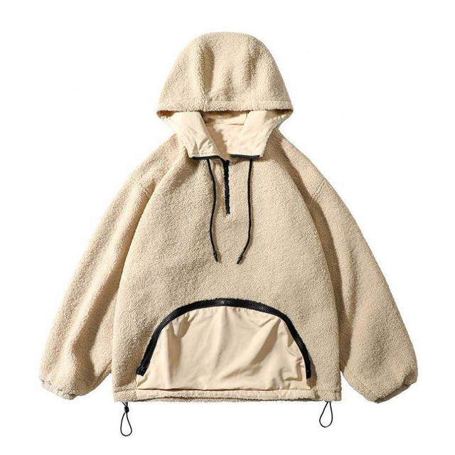 Hoodie Pengeluar OEM Disesuaikan Big Yards Poket Fesyen Pakaian Lelaki Jaket Pullover Fleece Butiran