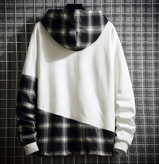 OEM v&yacute;robce Custom Color Block Kostkovan&aacute; Casual Custom Mikina Oversized Mikiny