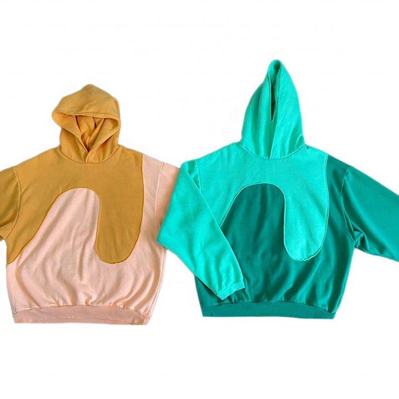 Nh&agrave; sản xuất OEM B&aacute;n bu&ocirc;n &Aacute;o hoodie 2 m&agrave;u &Aacute;o chia khối m&agrave;u Chắp v&aacute; Thời trang dạo phố Unisex &Aacute;o hoodie nam