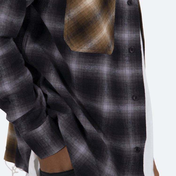 OEM v&yacute;robce Zak&aacute;zkov&yacute; uvolněn&yacute; střih dvoubarevn&yacute; blok s dlouh&yacute;m ruk&aacute;vem Velk&yacute; kostkovan&yacute; flanelov&eacute; košile pro muže