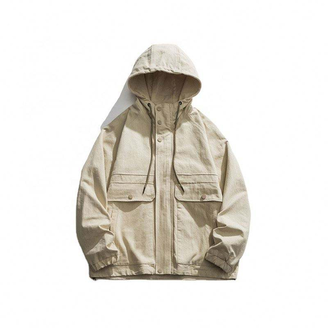 ຜູ້ຜະລິດ OEM Custom Men's Hooded Outdoor Large Pocket Casual Coat Jacket