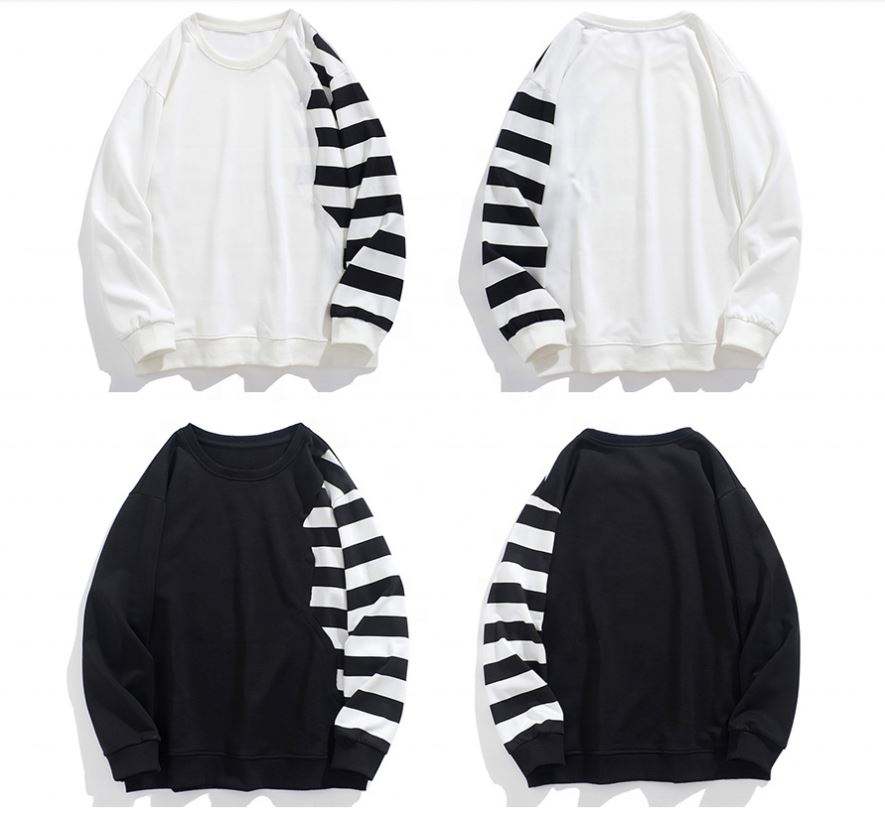 OEM Tillverkare Anpassad Stripe Casual Custom Sweatshirt Plus Size Hoodies Herr Hoodies