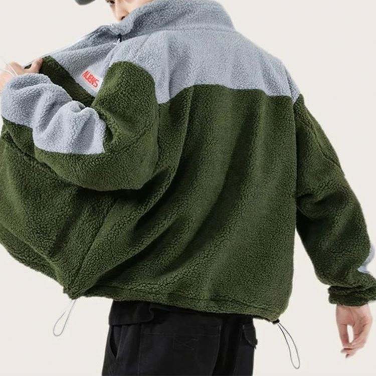 Stř&iacute;h&aacute;n&iacute; a šit&iacute; kapes Zimn&iacute; bunda Muži Colorblock Oversized Stoj&aacute;nek L&iacute;mec Elastick&yacute; lem Bomber Bunda Velkoobchod