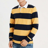 Herren Poloshirt mit individuellem Logo-Design, gestreift, lang&auml;rmelig, Golfshirt