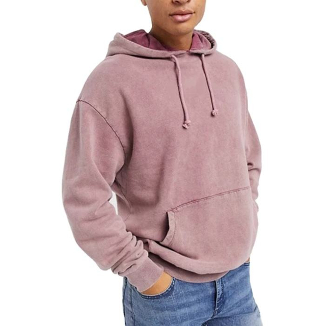 Sudadera con capucha de gran tama&ntilde;o lavada con &aacute;cido 100% de los hombres del estilo del vintage de las sudaderas con capucha del algod&oacute;n de encargo al por mayor