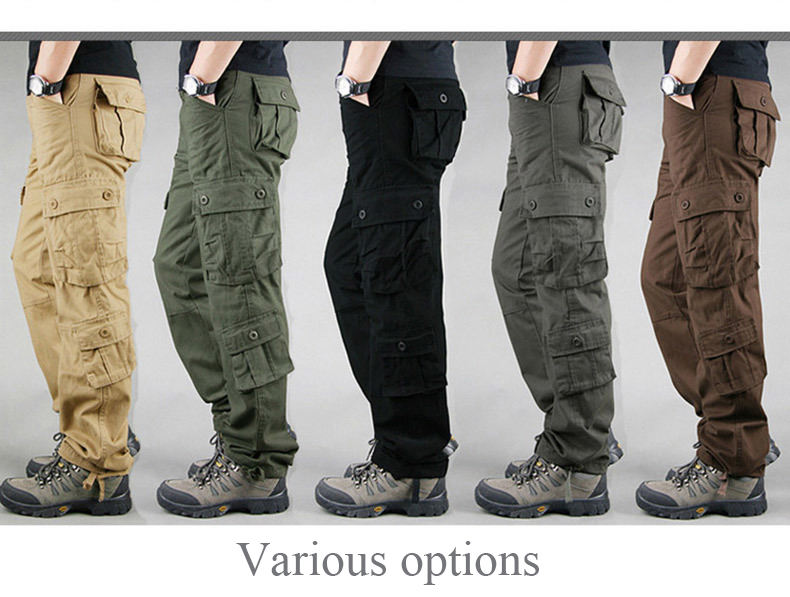 Customized Tactical Pants Solid Color Functional Multi Pockets Men Outdoor Cargo Pants