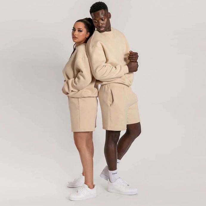 Oem Manufacturers Custom Mens Unbranded Tracksuit Solidus Color Duo Piece Hoodie Jogger Set Unisex Tracksuit Set