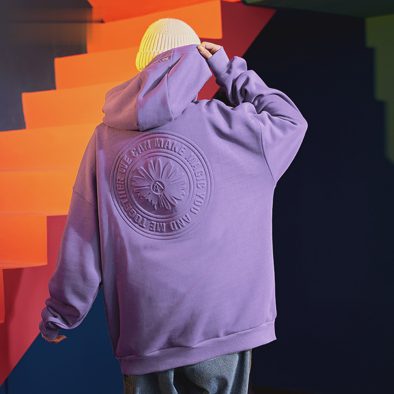 Herren-Sweatshirt aus 100 % Baumwolle mit individuellem Logo, Unisex-Kapuzenpullover mit Buchstabendruck und 3D-Pr&auml;gung