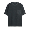 T-shirt personalizzata T-shirt da uomo in cotone a maniche corte lavato con taschino vintage sul petto