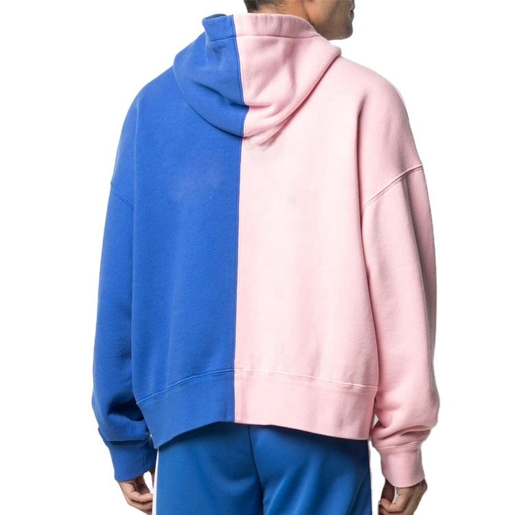 Cetakan Logo Tersuai Gaya Baharu Blok Warna Hoodies Bersaiz Besar Mens