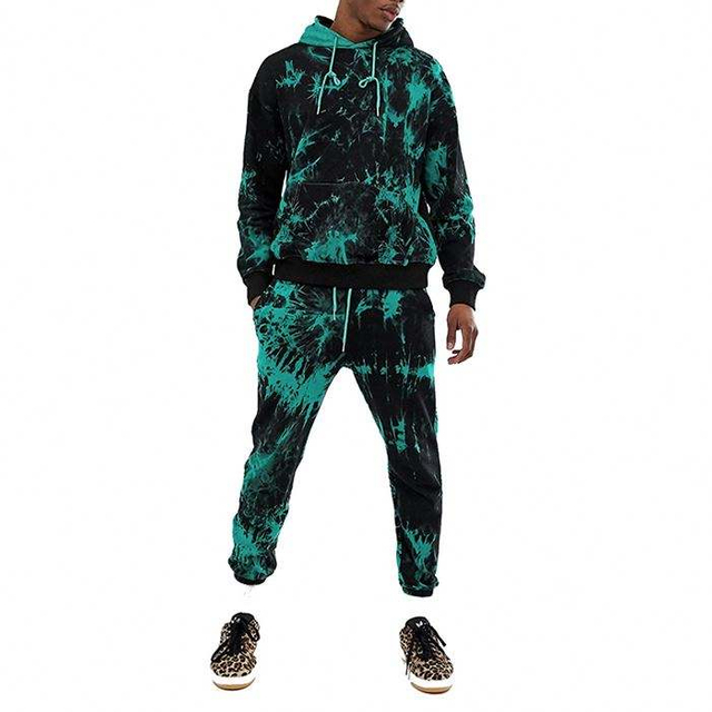 B&aacute;n bu&ocirc;n số lượng lớn Bộ đồ thể thao m&ugrave;a thu Bộ đồ thể thao hai mảnh Bộ đồ nam Tie Dye Sweatsuit