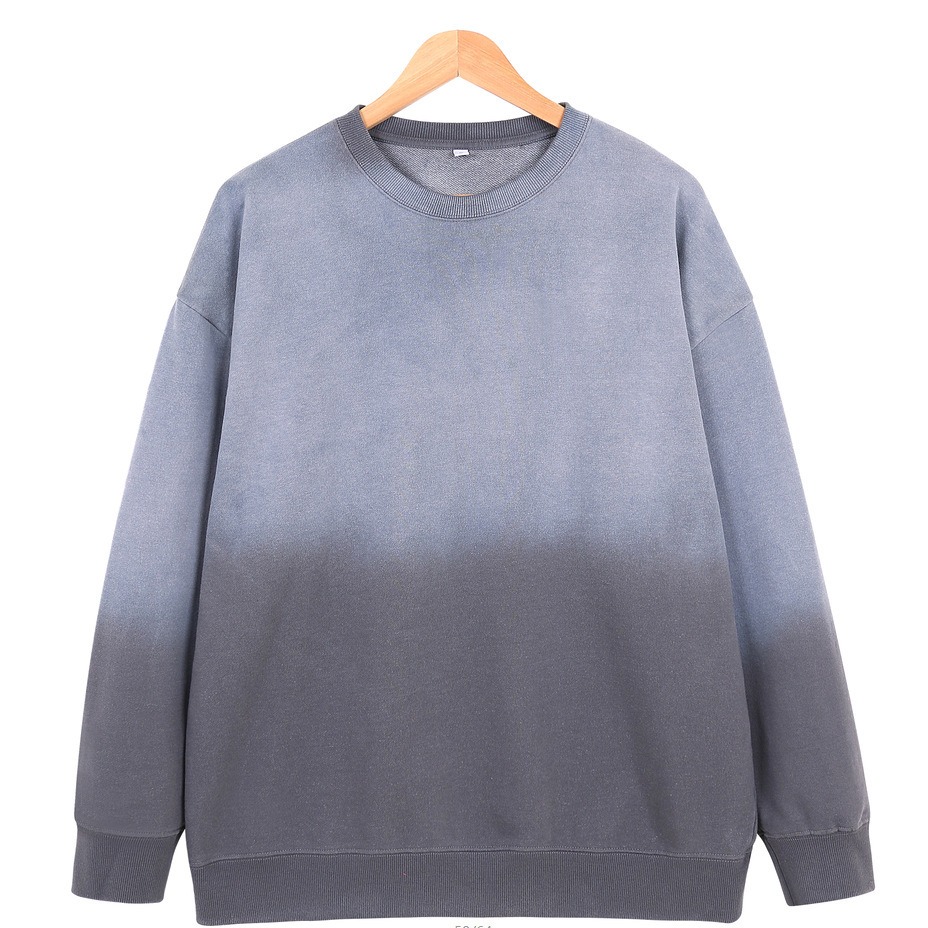 400Gsm Vintage Gradient Color Streetwear Crewneck Retro Custom Logo Men's Hoodie Sweatshirt ສໍາລັບຜູ້ຊາຍ