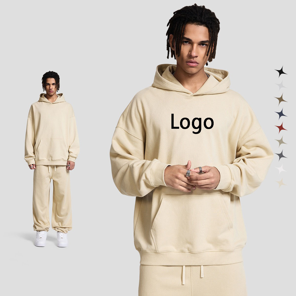 23839 French Terry Heavy 400gsm Boxy Oversized hoodie B&aacute;n bu&ocirc;n thương hiệu trống Nh&agrave; sản xuất