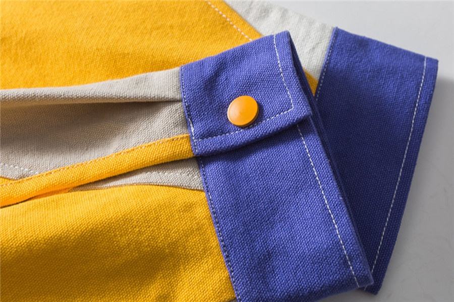 OEM gy&aacute;rt&oacute; egyedi f&eacute;rfi kontraszt sz&iacute;nű j&oacute;k&eacute;pű alkalmi hossz&uacute; ujj&uacute;, bő patchwork fut&oacute;kab&aacute;t