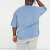 Magliette a sublimazione di vendita calda di nuovo arrivo Maglietta bianca oversize con spalla cadente da uomo a blocchi di colore taglie forti