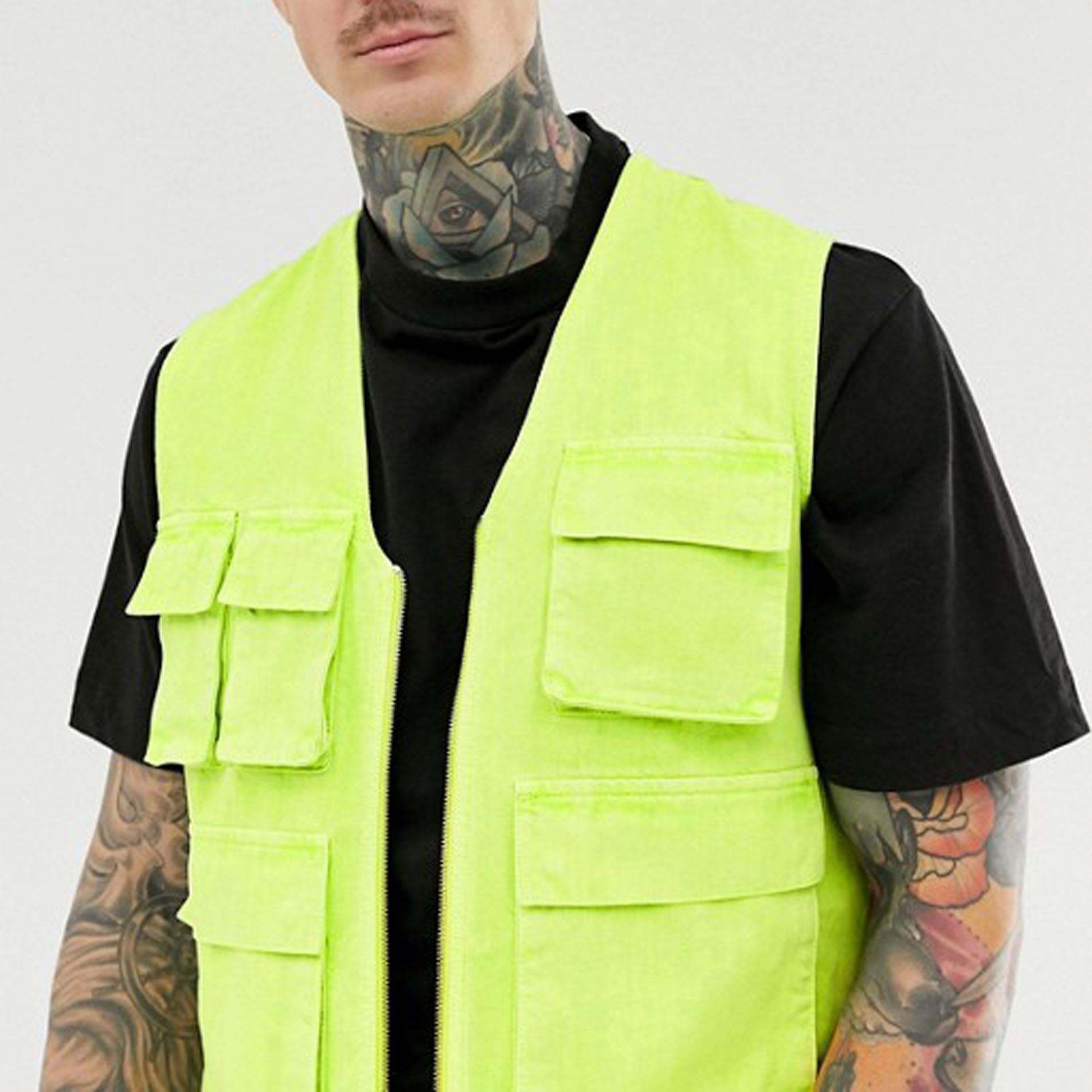 Hei&szlig;er Verkauf Neue Mode m&auml;nner Westen &Auml;rmellose Jacke Einfarbig Rei&szlig;verschluss Multi Taschen Herren Utility Weste