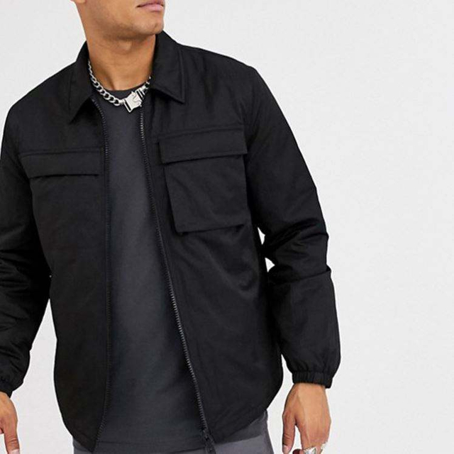 Chaqueta de poli&eacute;ster con cierre de cremallera de dise&ntilde;o personalizado para hombre de alta calidad
