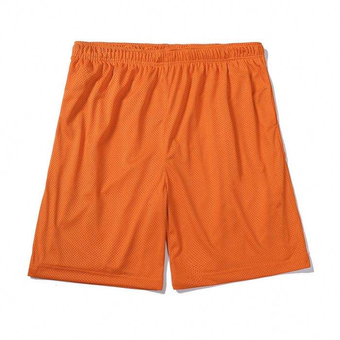 Nieuwe trend Cutsom basketbalshorts in unisex-stijl, effen kleur, elastische mesh-shorts voor heren