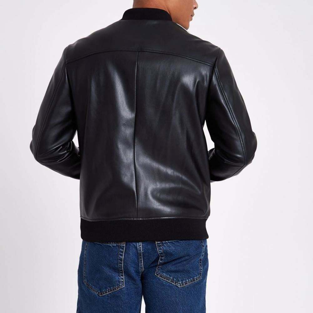Custom Mens Black Waterproof Bike Motorcycle Windbreaker Kožen&aacute; bunda pro muže