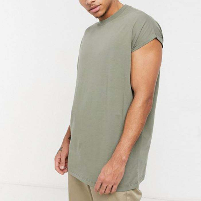Magliette in cotone di alta qualit&agrave; Magliette semplici da uomo oversize a maniche corte arrotolate personalizzate per la stampa