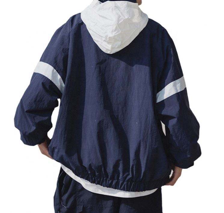 OEM メーカーのカスタム プラス サイズ防水フライング ジップアップ パーカー レトロ ステッチ新しいジャケット