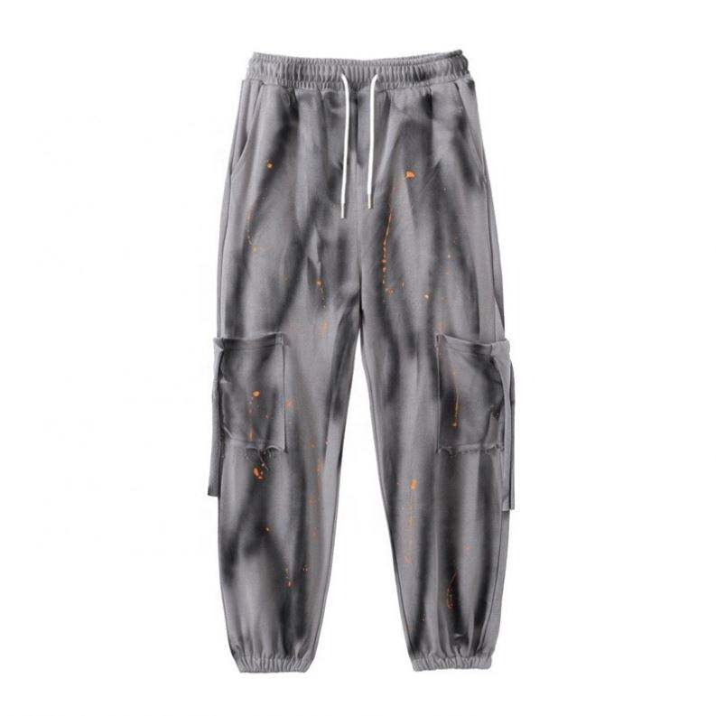 OEM fabricant personnalis&eacute; Polyester coton hommes imprim&eacute; Logo Jogger pantalons de surv&ecirc;tement hommes couleur bloc Cargo pantalons personnalis&eacute;s hommes