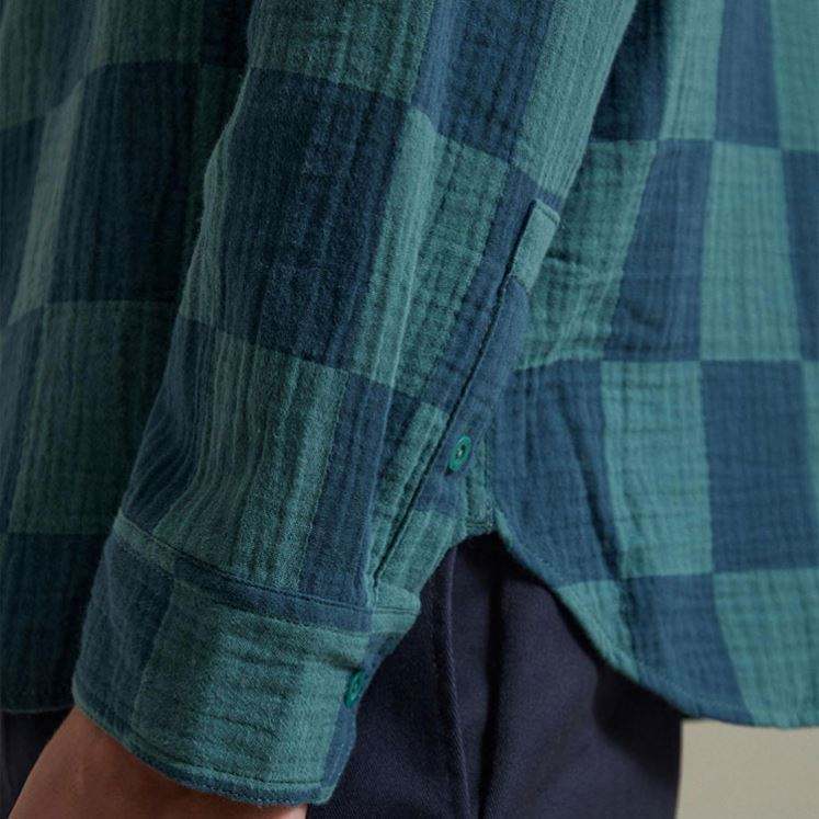 OEM-Hersteller Custom Button Up Herren Langarm kariertes Karohemd mit Brusttaschen