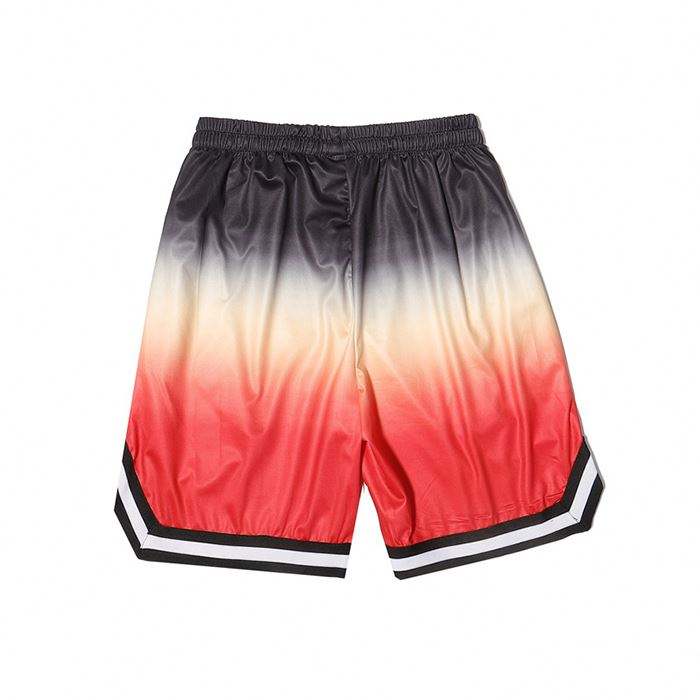 Short de sport personnalis&eacute; pour hommes, cordon de serrage &agrave; la taille, coupe d&eacute;contract&eacute;e, imprim&eacute; ombr&eacute;, short de basket-ball