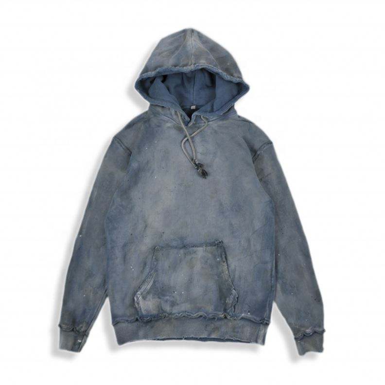 OEM-Hersteller, hochwertiger, kundenspezifischer Street Wear Stock Drop Color Dye Vintage Distressed Washed Hoodie