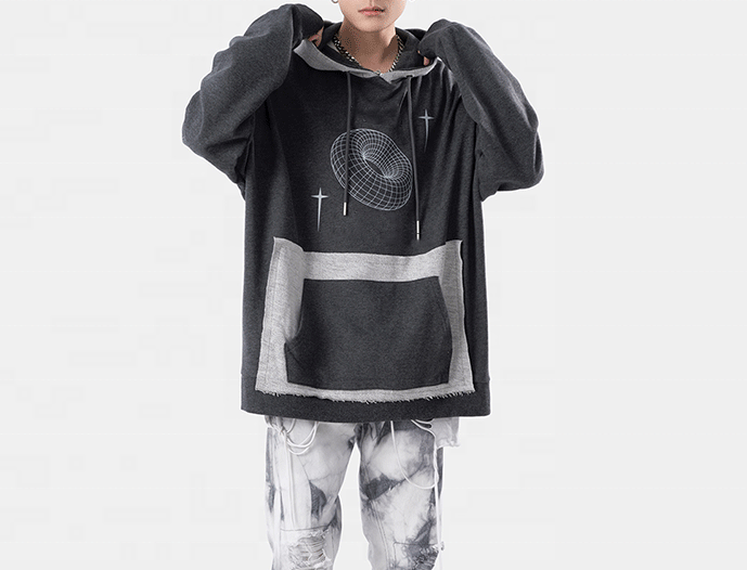 OEM ražotāja pielāgoti krāsu bloki, savārstījums Distress Casual pielāgots džemperis Liela izmēra kapuces Vīriešu kapuces