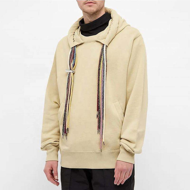OEM-fabrikant Aangepaste mode Veelkleurige trekkoordontwerp Trui met capuchon en lange mouwen 100% katoenen hoodies voor heren