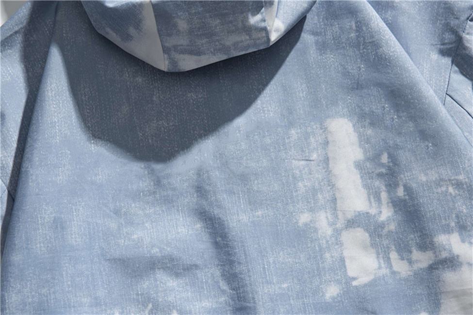 OEM-fabrikant op maat herfst tie-dye bedrukt herenhoodiejack met lange mouwen