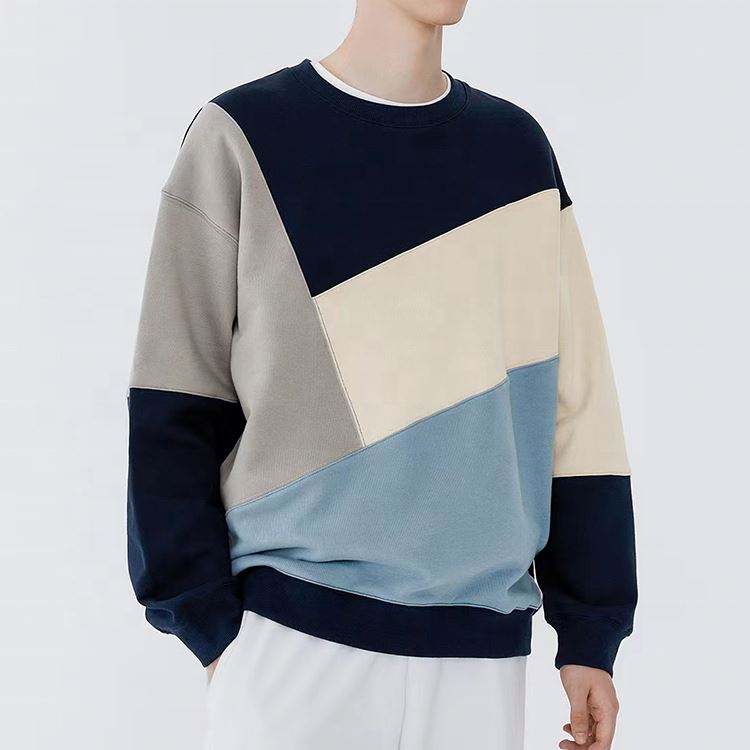 OEM-valmistajan r&auml;&auml;t&auml;l&ouml;ity logo Patchwork O-aukkoinen ylisuuri collegepaita High Street -huppari Miesten