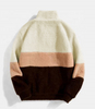 OEM-Hersteller ma&szlig;geschneiderte Farbblock-Mantel f&uuml;r Herren, l&auml;ssige Polyester-Jacke mit langen &Auml;rmeln und &Uuml;bergr&ouml;&szlig;e