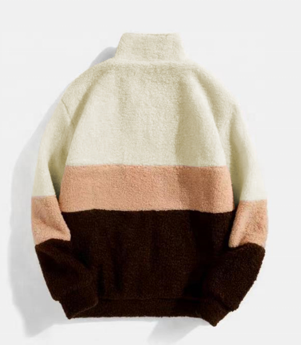 OEM-producent tilpasset farveblok herrefrakke Casual Polyester l&oslash;se lange &aelig;rmer plus st&oslash;rrelse jakke