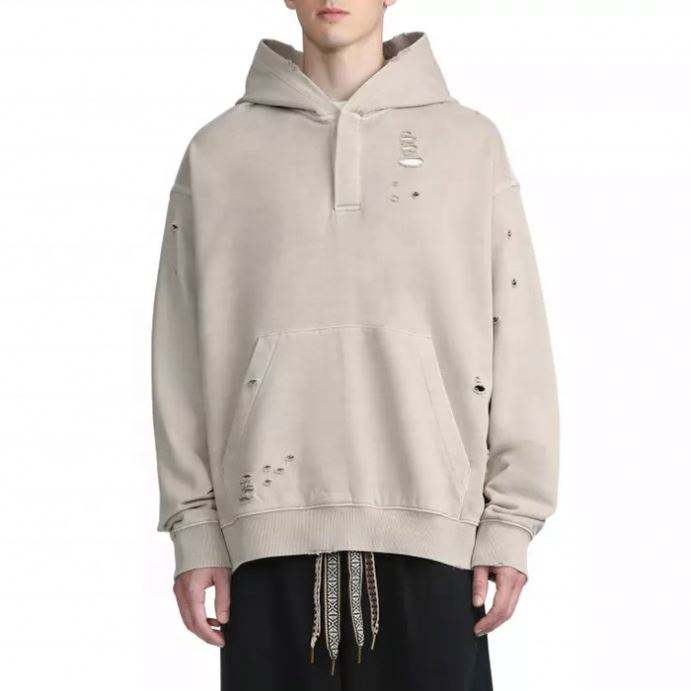 OEM v&yacute;robce Vlastn&iacute; velkoobchod Streetwear P&aacute;nsk&eacute; Obyčejn&yacute; Oversized Heavyweight Vintage Wash Distressed Hoodie Pulover