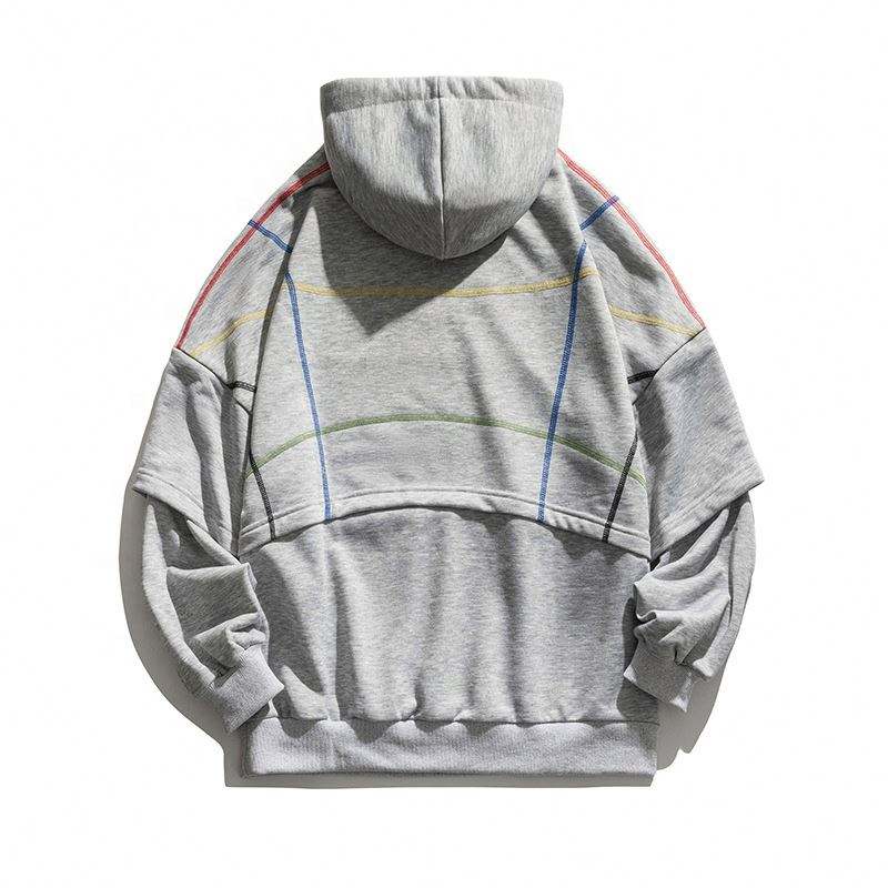 Sweat &agrave; capuche pour hommes, fabricant OEM, Logo personnalis&eacute;, vente en gros, nouveau Style d&eacute;truit, ourlet coup&eacute;, Hip Hop, trou cass&eacute;, sweat &agrave; capuche de styliste