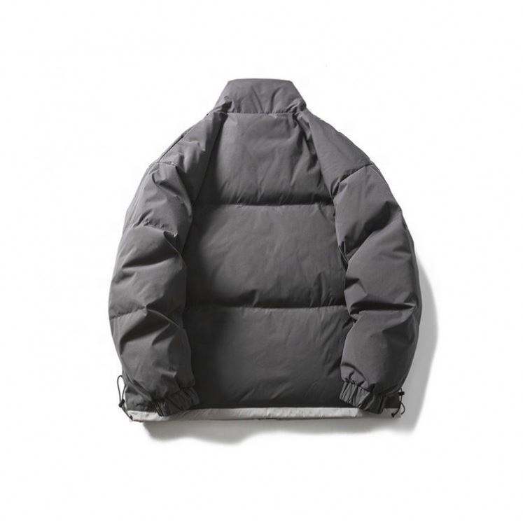 OEM Manufacturer Custom Men's Cotton Coat Retro Pure Color Simple Stand Collar Down Jacket