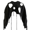 OEM Producent Engros Design Custom Destruction Deconstructed Ripped Hoodie &Oslash;kologisk bomuld H&aelig;ttetr&oslash;je til salg