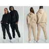Oem Manufacturers Custom Mens Unbranded Tracksuit Solidus Color Duo Piece Hoodie Jogger Set Unisex Tracksuit Set
