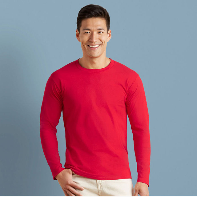 Oem 100 Cotton Blank Casual Tshirts Full Sleeve Manufacturer Custom Men Long Sleeve T Shirt