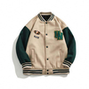 Oem Custom Streetwear Winter Bomber Jacket th&ecirc;u Patch Lettermen &Aacute;o kho&aacute;c b&oacute;ng ch&agrave;y