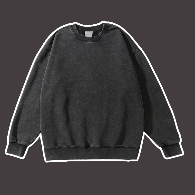 Nouveau style de luxe s&eacute;rigraphie 100 % coton personnalis&eacute; sweat-shirt vintage lav&eacute; &agrave; l'acide
