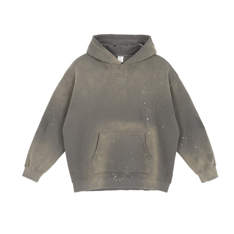 360 Gsm Vintage Acid Wash Distressed Monkey Sprayed Custom Logo Sweatpants And Hoodie Set