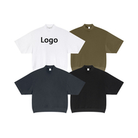 K1130 เสื้อยืดขยายชายเสื้อ Boxy Half Height Collar